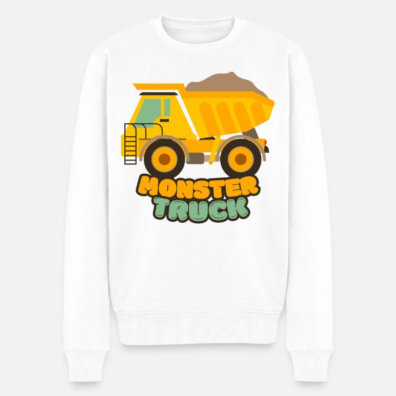 Monstertruck - Männer Premium Bio Pullover - Weiß
