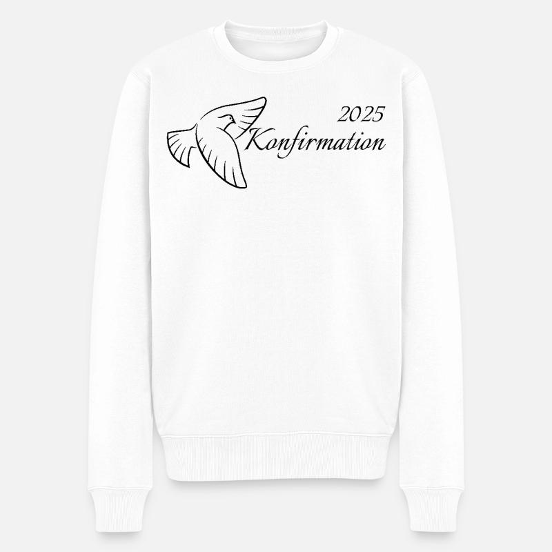 Konfirmation 2025 fliegende Taube Heiliger Geist - Männer Premium Bio Pullover - Weiß