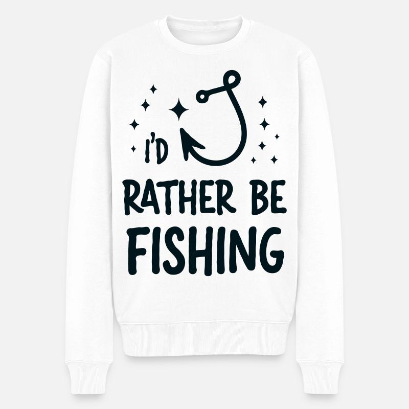 I’d Rather Be Fishing - Männer Premium Bio Pullover - Weiß