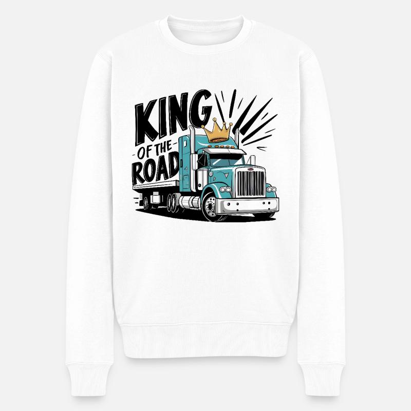 King of the Road - Männer Premium Bio Pullover - Weiß
