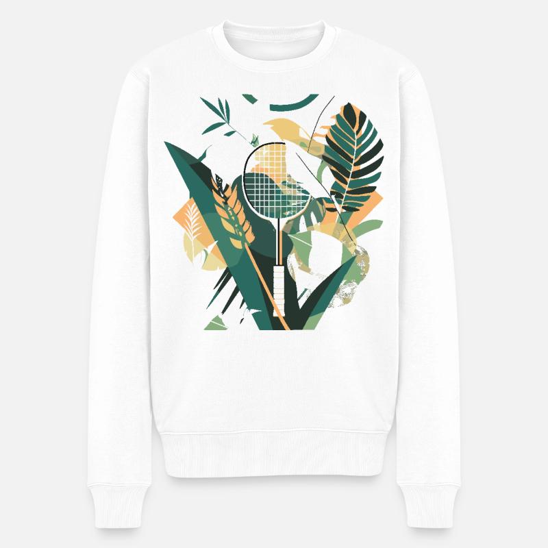 Raquette de badminton Artwork - Pull Premium bio Homme - blanc