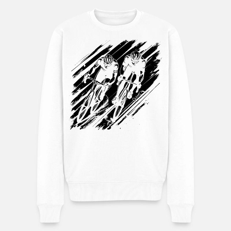 Radsportler - Männer Premium Bio Pullover - Weiß