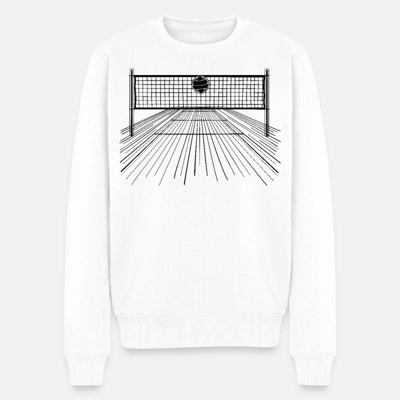 Ballon et filet de volley-ball - Pull Premium bio Homme - blanc