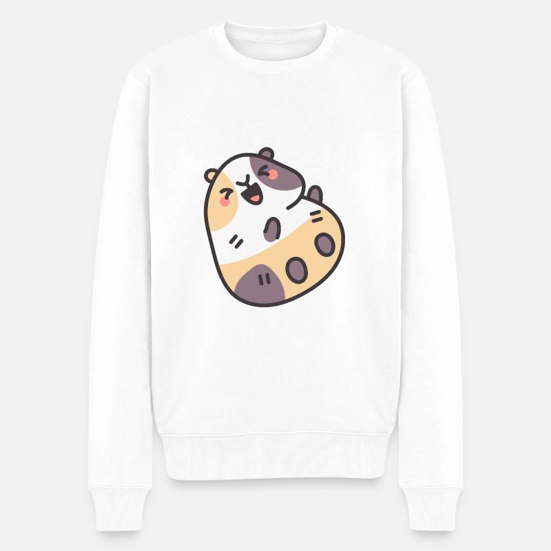 Das Freundliche Meerschweinchen - Männer Premium Bio Pullover - Weiß