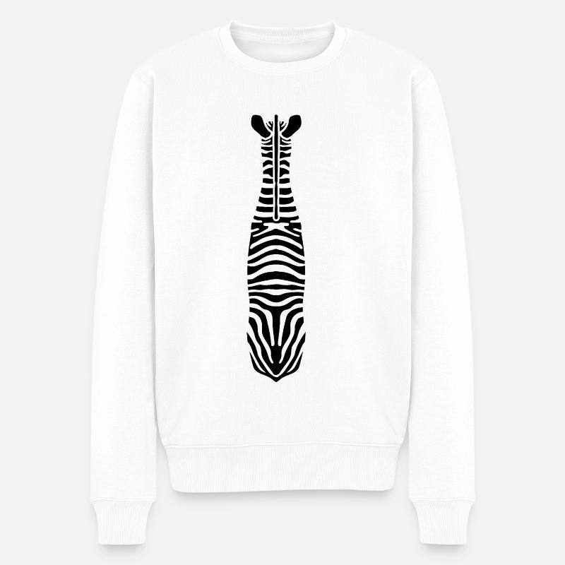Zebra mit Einzigartigen Streifen - Männer Premium Bio Pullover - Weiß