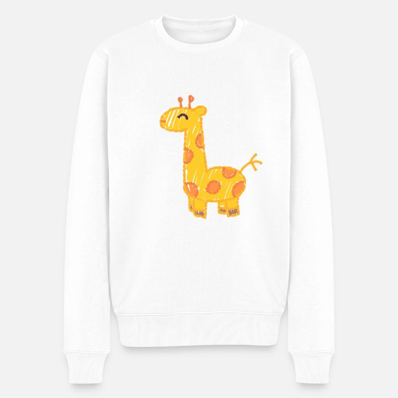 Die Elegante Giraffe - Männer Premium Bio Pullover - Weiß