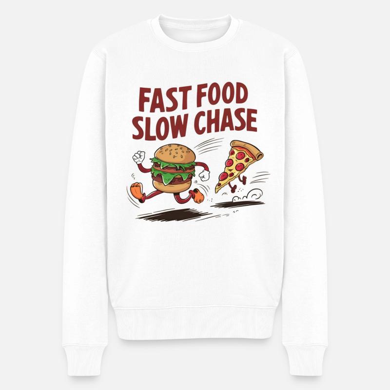 Fast Food Jagd - Männer Premium Bio Pullover - Weiß