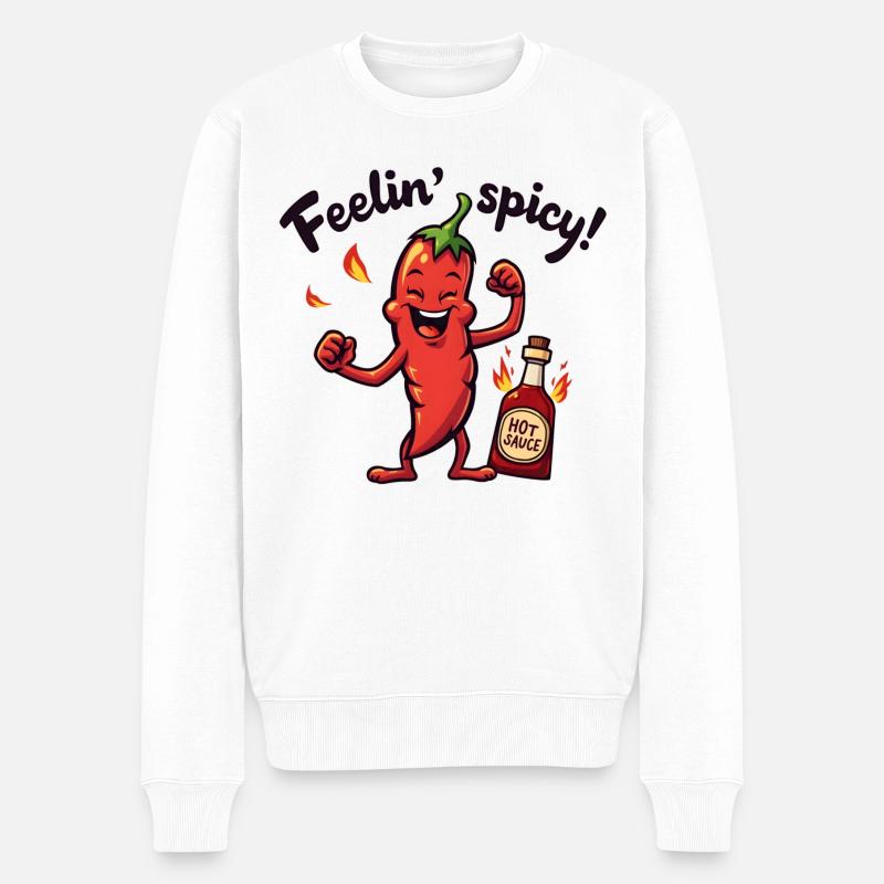 Feelin' Spicy Pepper - Männer Premium Bio Pullover - Weiß
