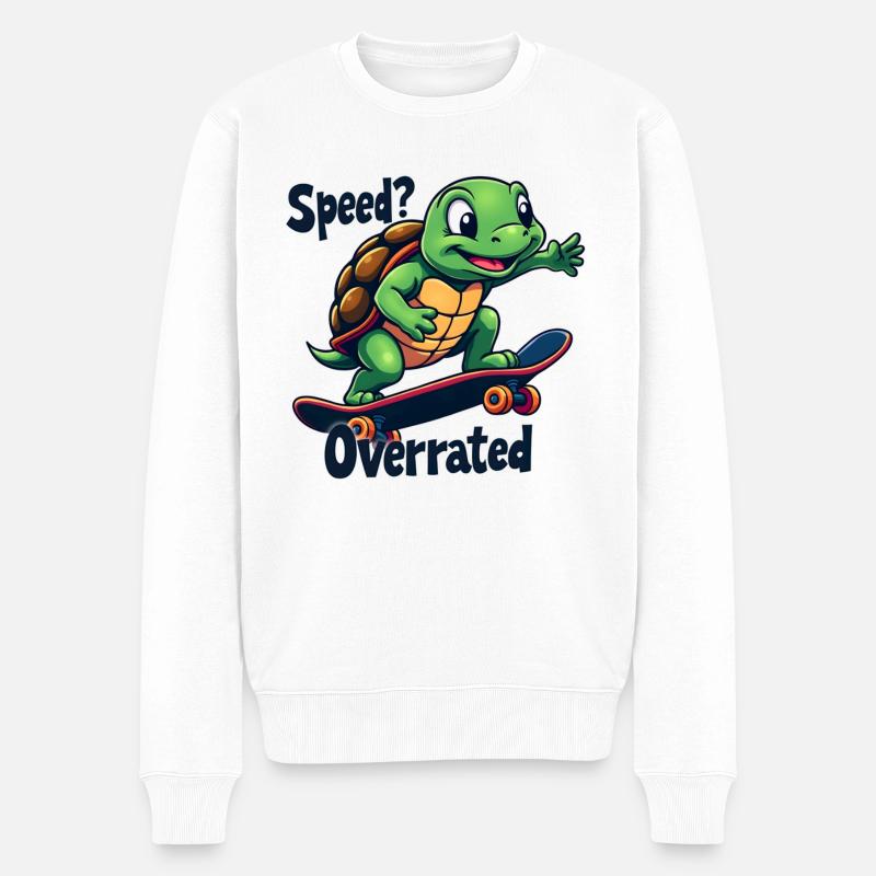 Speed? Overrated - Männer Premium Bio Pullover - Weiß