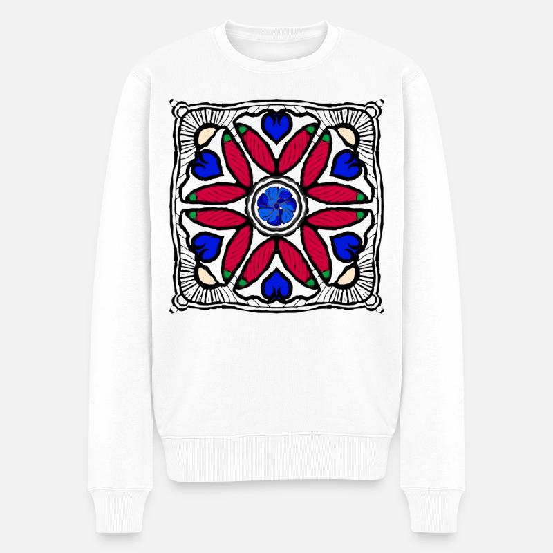 Peperoni Pop Art - Männer Premium Bio Pullover - Weiß