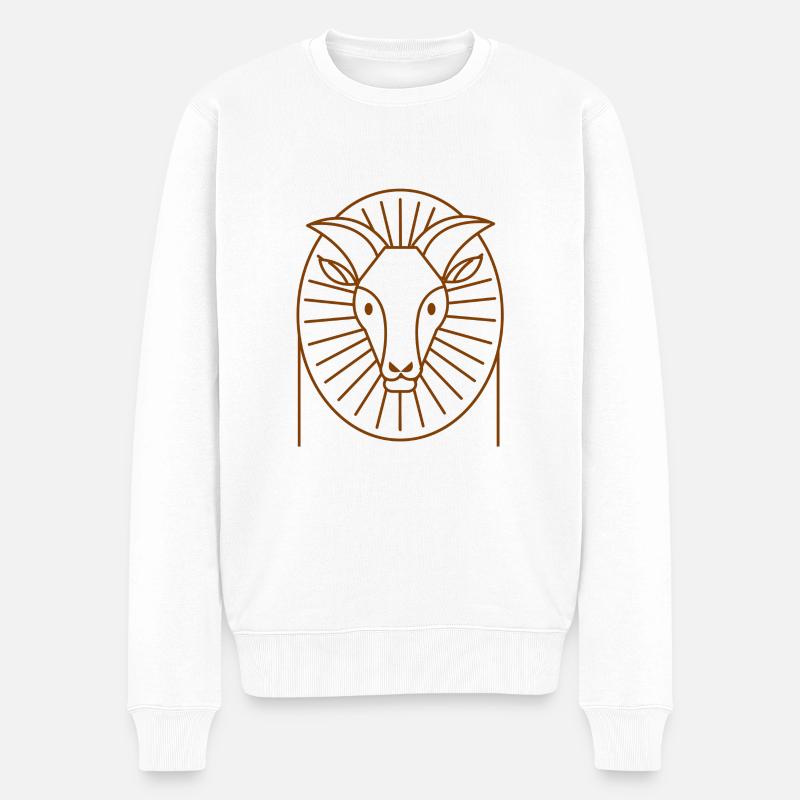 Himalaya-Tahr - Männer Premium Bio Pullover - Weiß