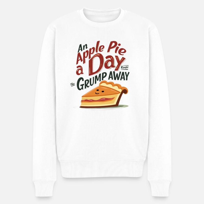 An Apple Pie a Day Keeps the Grump Away - Männer Premium Bio Pullover - Weiß