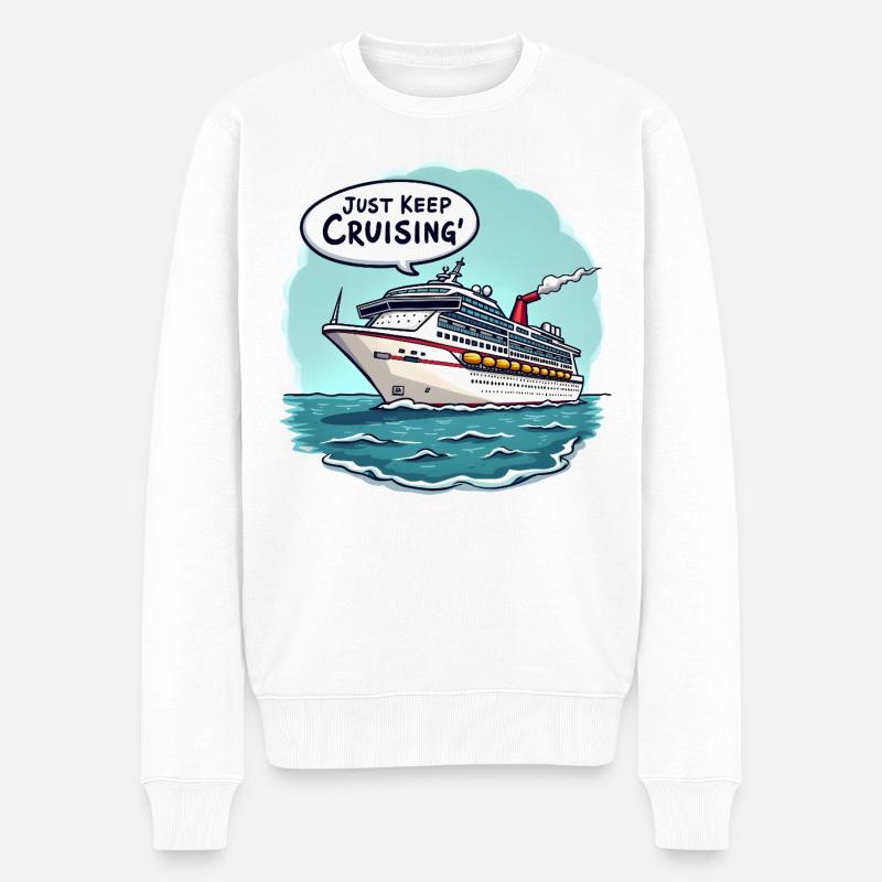 Continuez simplement à naviguer" - Pull Premium bio Homme - blanc