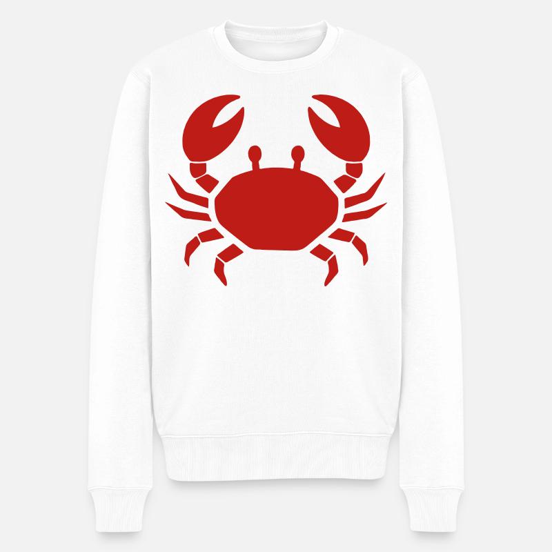 Coastal Crab Charm - Männer Premium Bio Pullover - Weiß