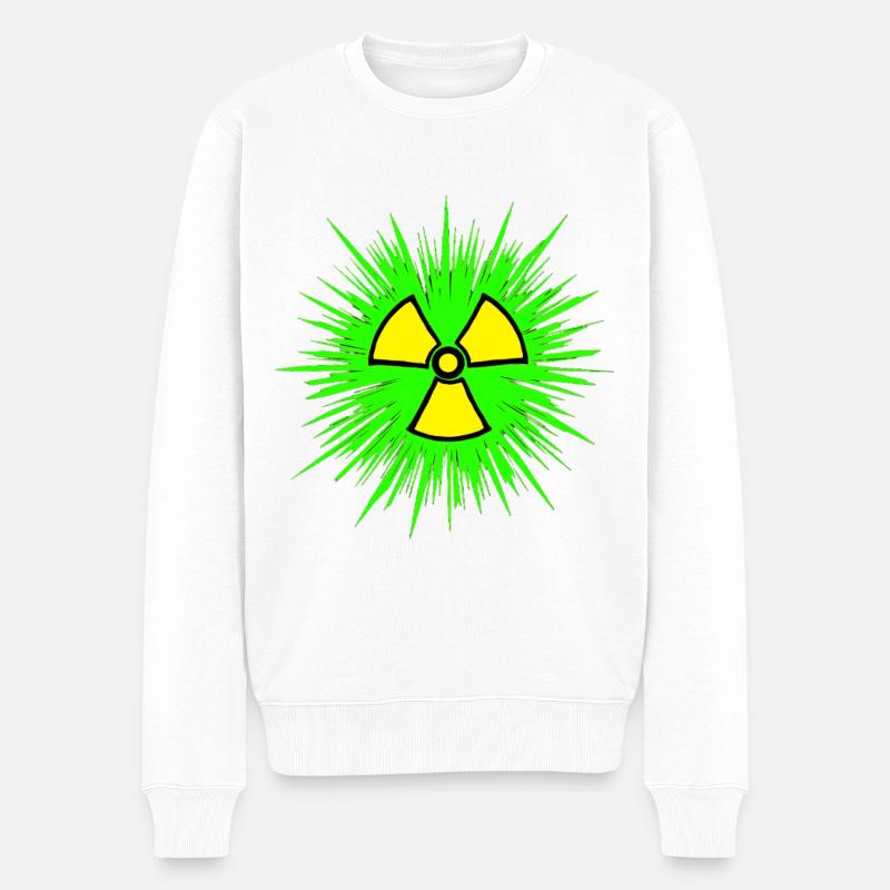 Nuklear Radioaktiv Chemie Atomkraft Nuklearzeichen - Männer Premium Bio Pullover - Weiß