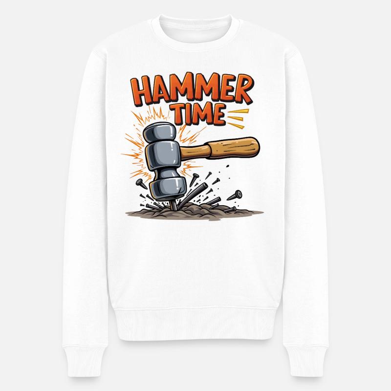 Hammerzeit! - Männer Premium Bio Pullover - Weiß