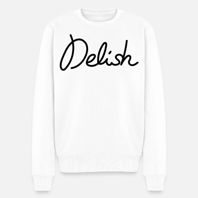 Delish – Stilvolles Foodie-Statement - Männer Premium Bio Pullover - Weiß