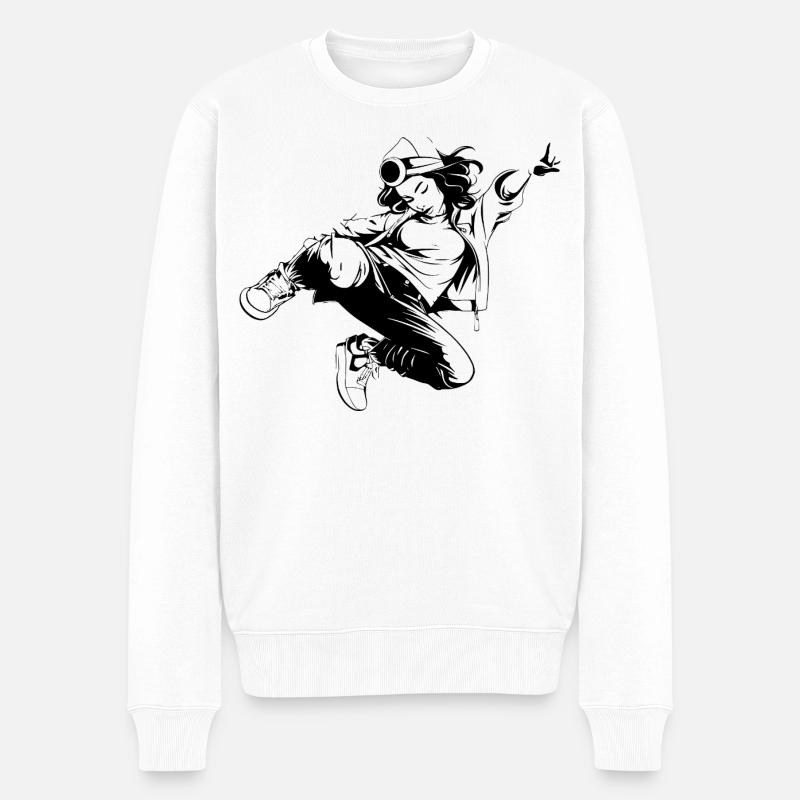 Breakdancer - Pull Premium bio Homme - blanc