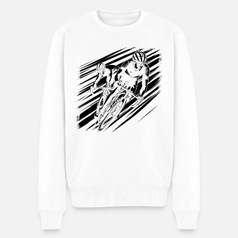 Radsportler - Männer Premium Bio Pullover - Weiß