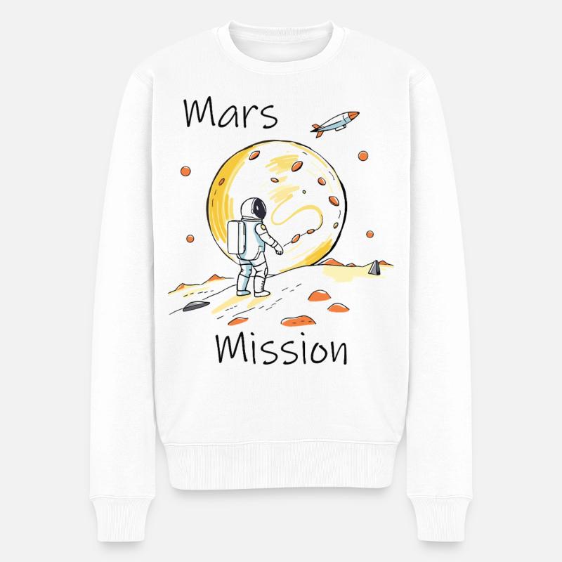 Mars Mission - Pull Premium bio Homme - blanc