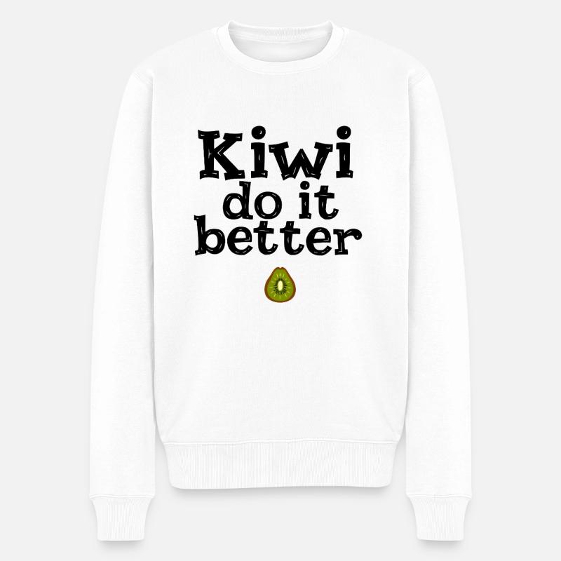Kiwi Do It Better - Männer Premium Bio Pullover - Weiß