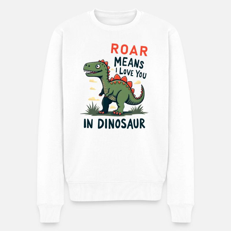 Roar Means I Love You - Männer Premium Bio Pullover - Weiß