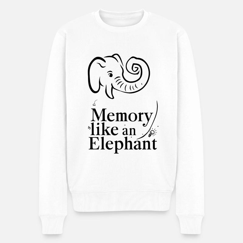 La mémoire comme un éléphant - Pull Premium bio Homme - blanc