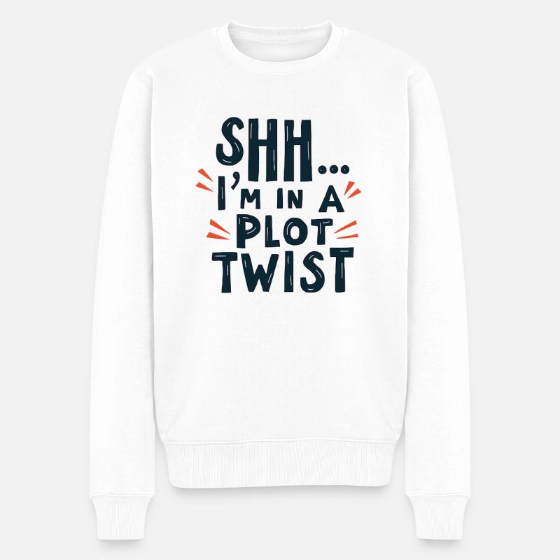 Chut... Je suis dans un rebondissement - Pull Premium bio Homme - blanc