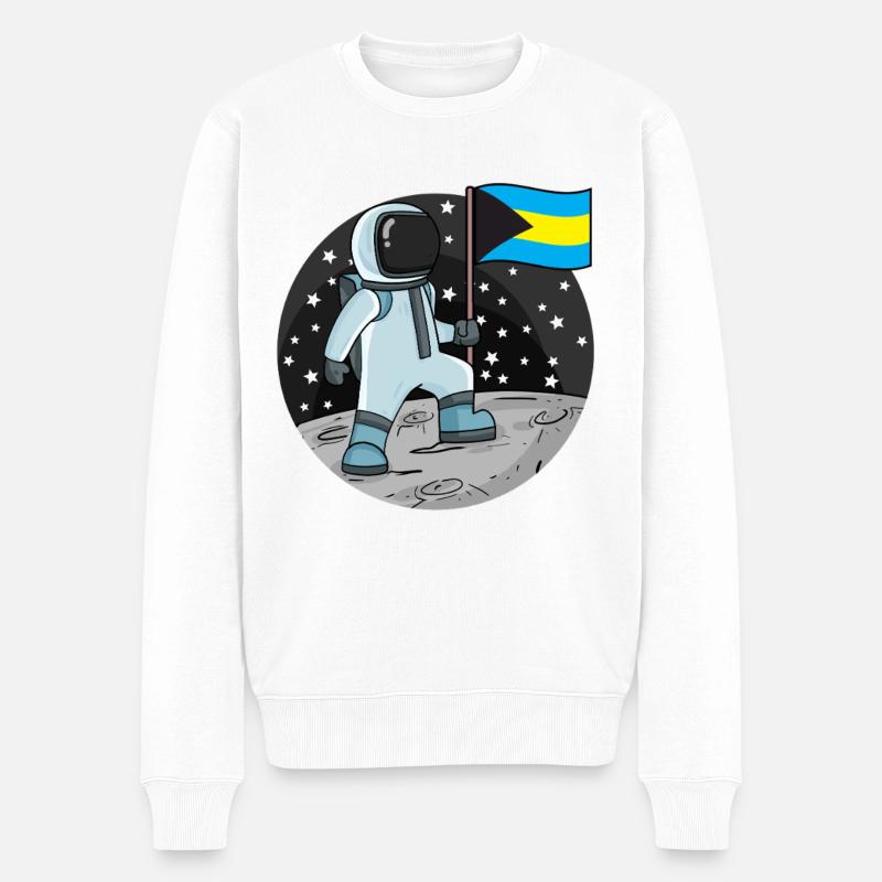 Drapeau des astronautes des Bahamas - Pull Premium bio Homme - blanc