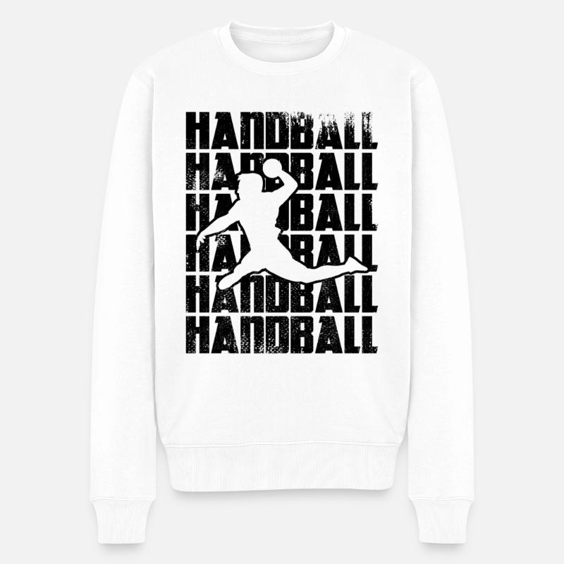 Handball - Männer Premium Bio Pullover - Weiß
