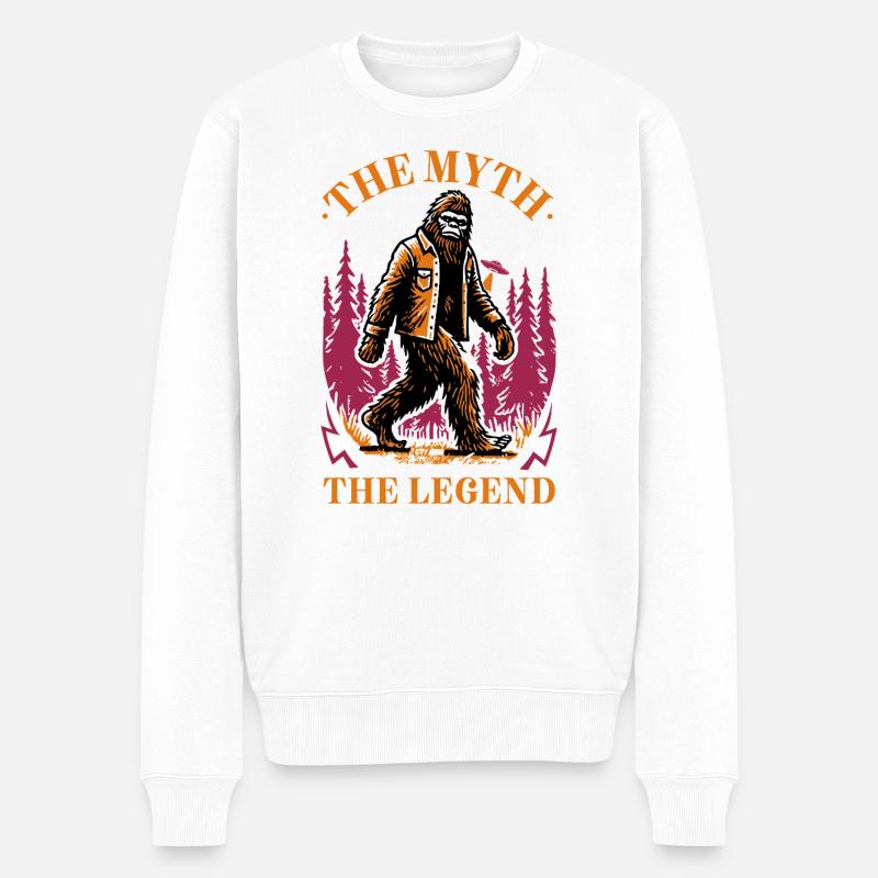 Bigfoot – Die Legende lebt - Männer Premium Bio Pullover - Weiß