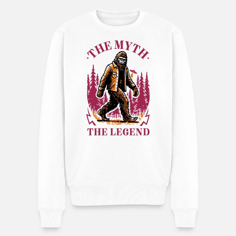 Bigfoot – Die Legende lebt - Männer Premium Bio Pullover - Weiß