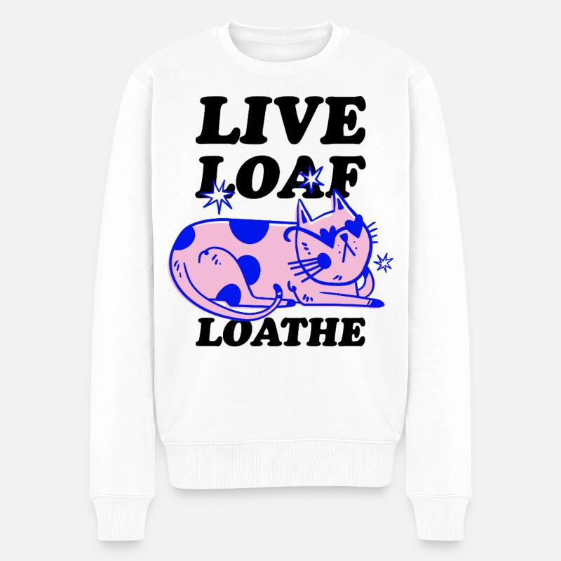 Chill Cat – Chat rétro décontracté - Pull Premium bio Homme - blanc