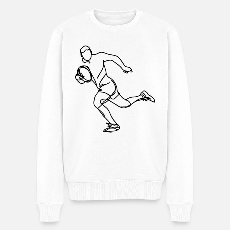 Rugbyspieler - Männer Premium Bio Pullover - Weiß