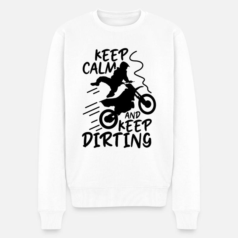 Blague amusante sur le motocross - Pull Premium bio Homme - blanc