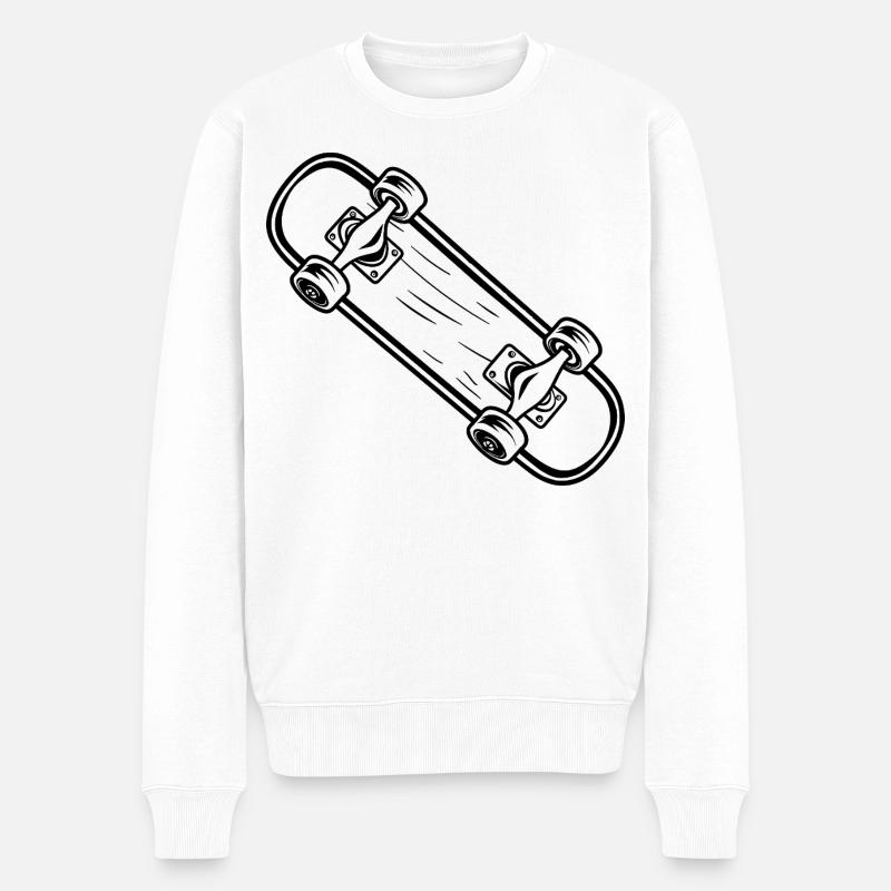 Skateboard style dessin animé - Pull Premium bio Homme - blanc