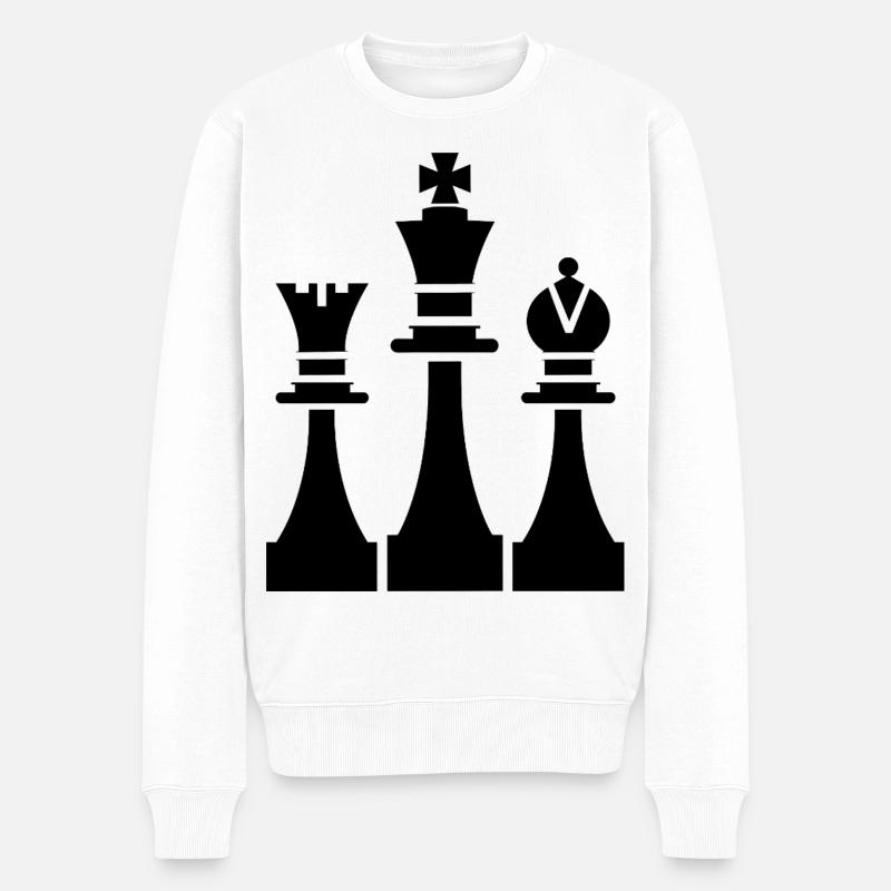 Graphiques de pièces d’échecs - Pull Premium bio Homme - blanc