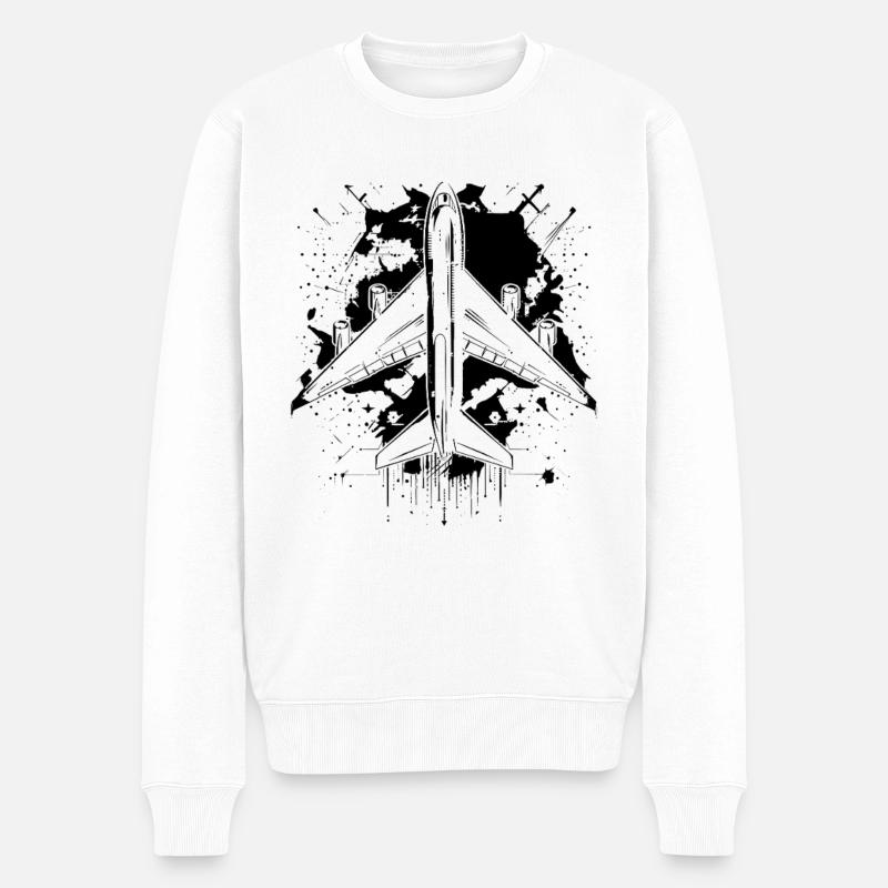 Dessin d’avion - Pull Premium bio Homme - blanc
