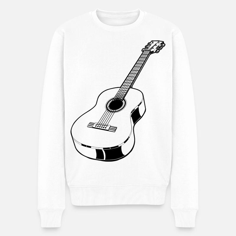 Akustikgitarre - Männer Premium Bio Pullover - Weiß