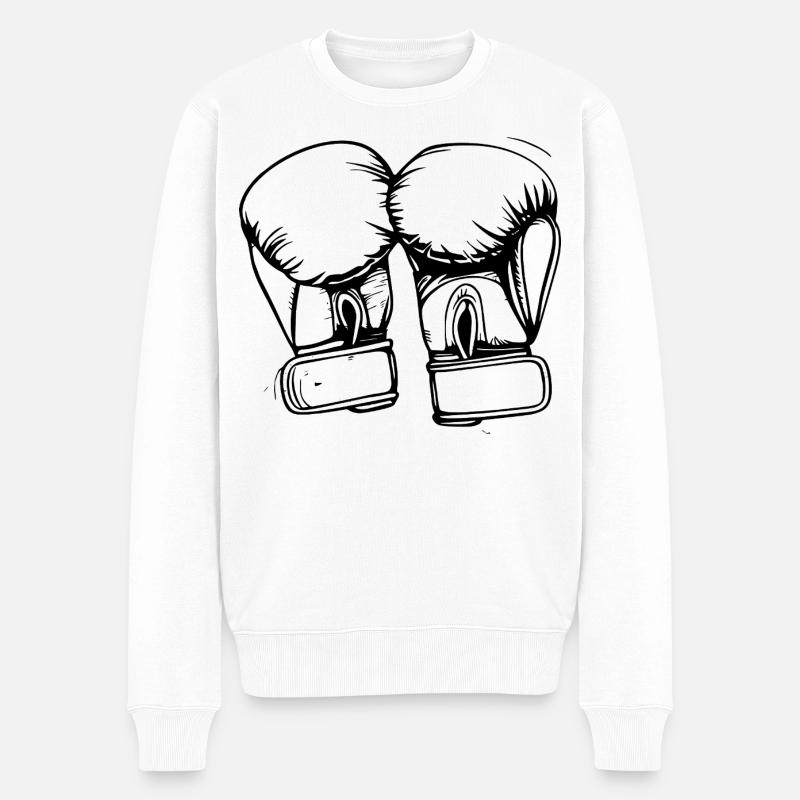 Dessin de gants de boxe - Pull Premium bio Homme - blanc
