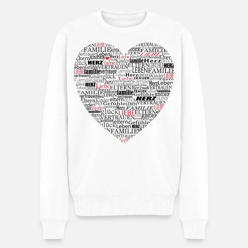 Typographie du cœur Chère famille - Pull Premium bio Homme - blanc