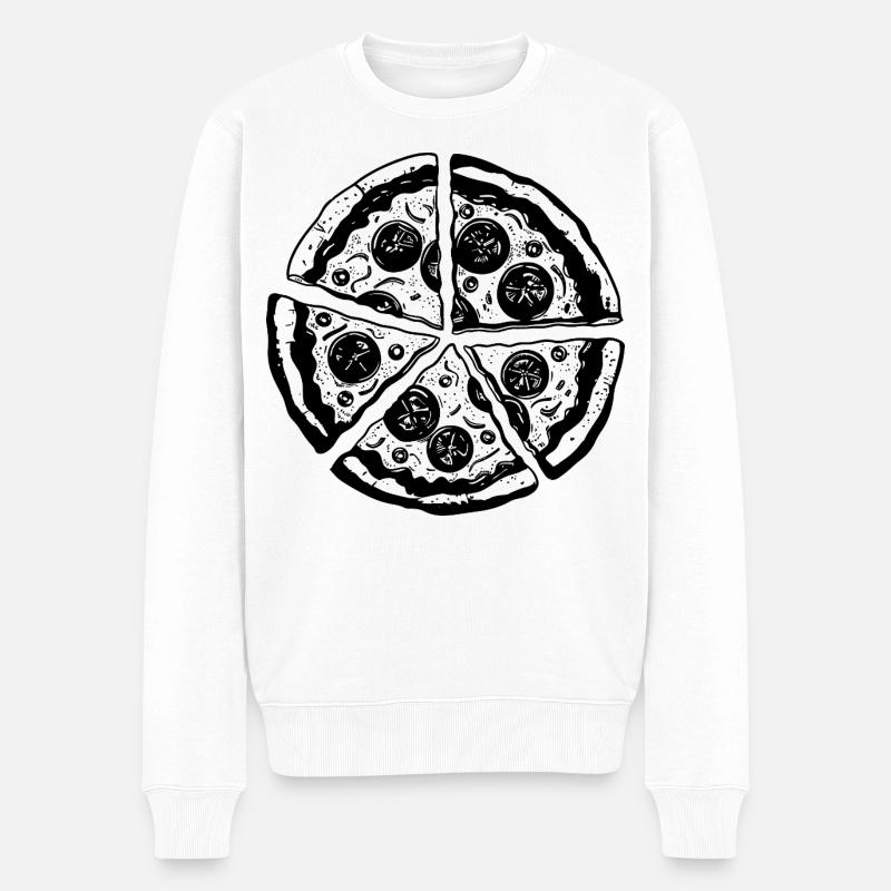 Dessin de pizza - Pull Premium bio Homme - blanc