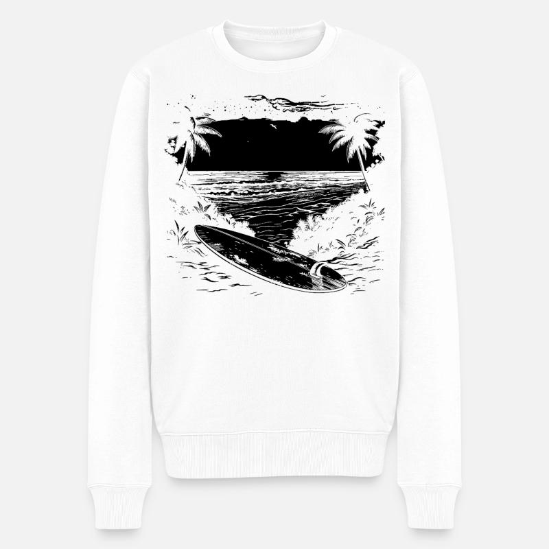 Graphismes de surf - Pull Premium bio Homme - blanc