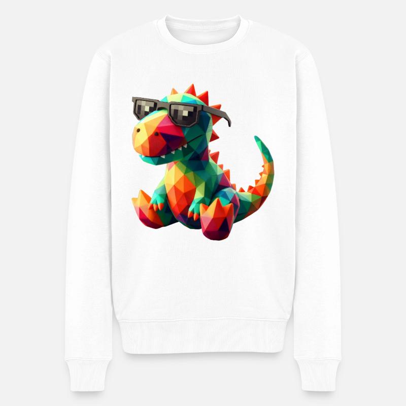 Dino Cool Sonnenbrille - Männer Premium Bio Pullover - Weiß