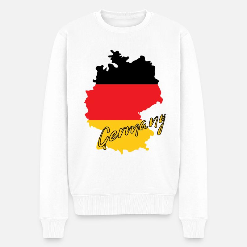 Flagge Deutschlands, deutscher Stolz - Männer Premium Bio Pullover - Weiß