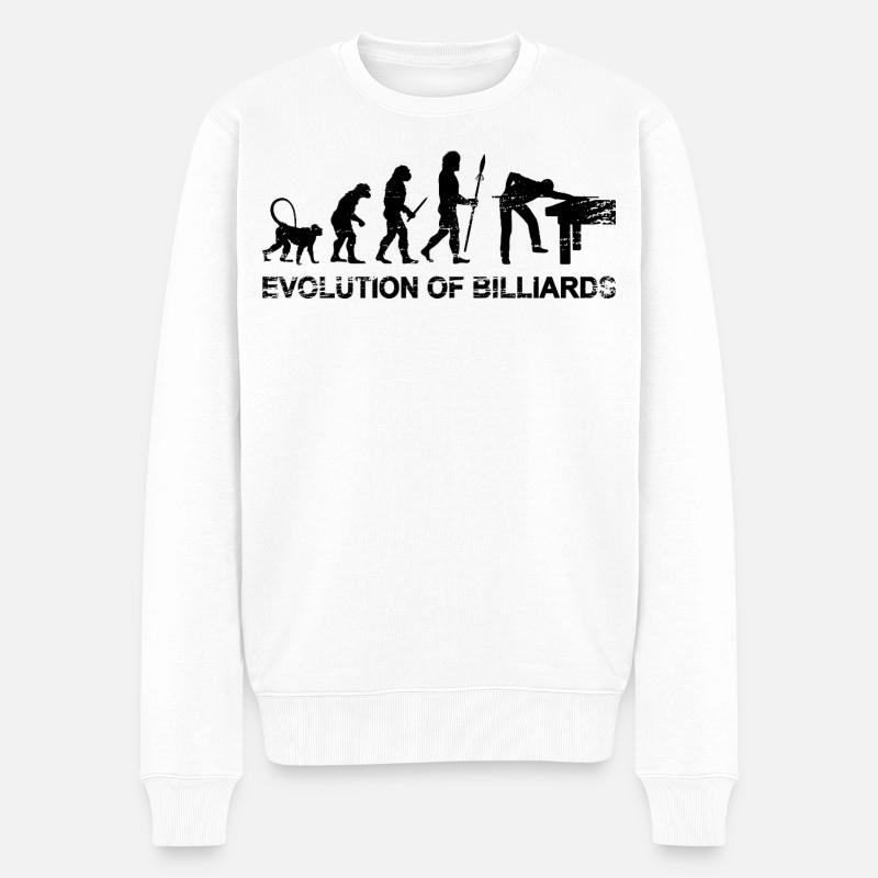 Billard Evolution - Männer Premium Bio Pullover - Weiß