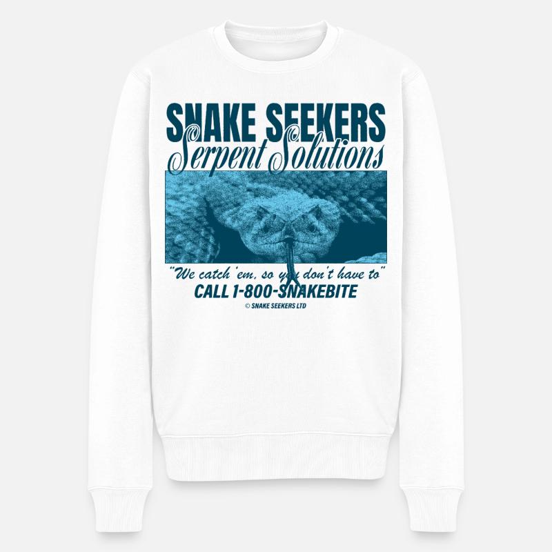 Snake Seekers – Serpent Solutions - Männer Premium Bio Pullover - Weiß