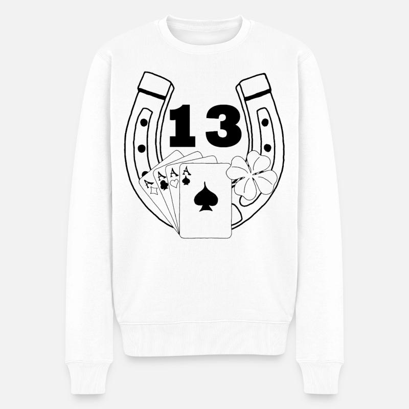 La chance (noir) - Pull Premium bio Homme - blanc