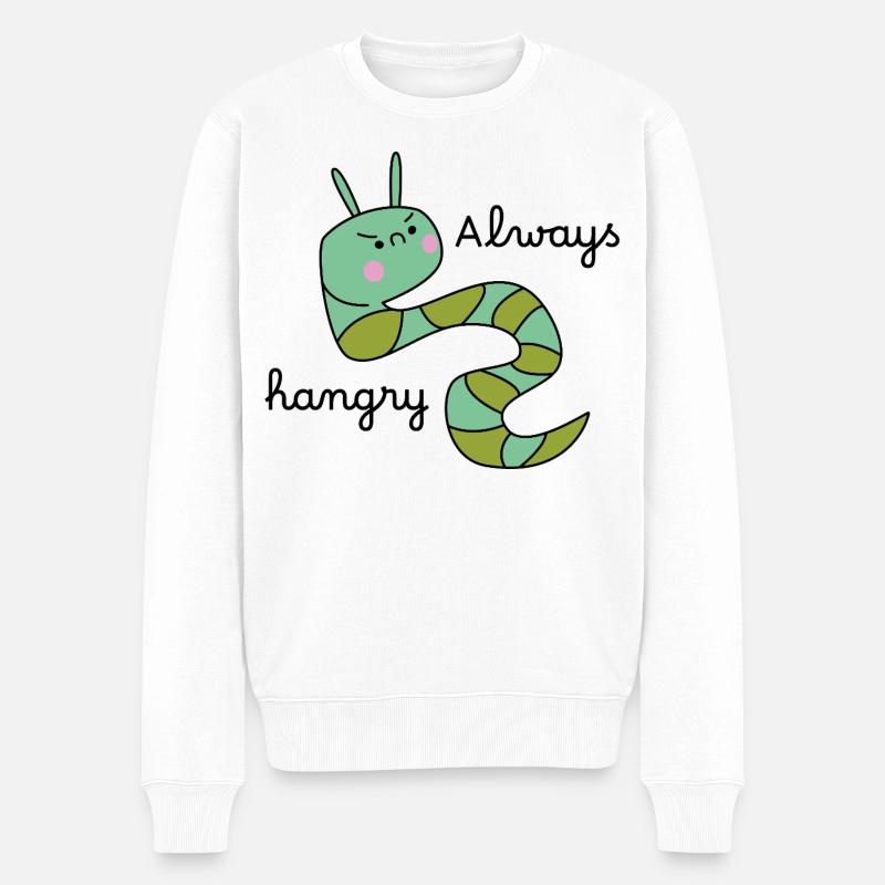 Grumpy Caterpillar – Lustige Cartoon-Raupe - Männer Premium Bio Pullover - Weiß