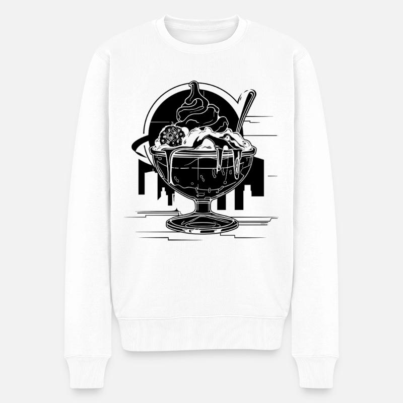 Eisbecher - Männer Premium Bio Pullover - Weiß